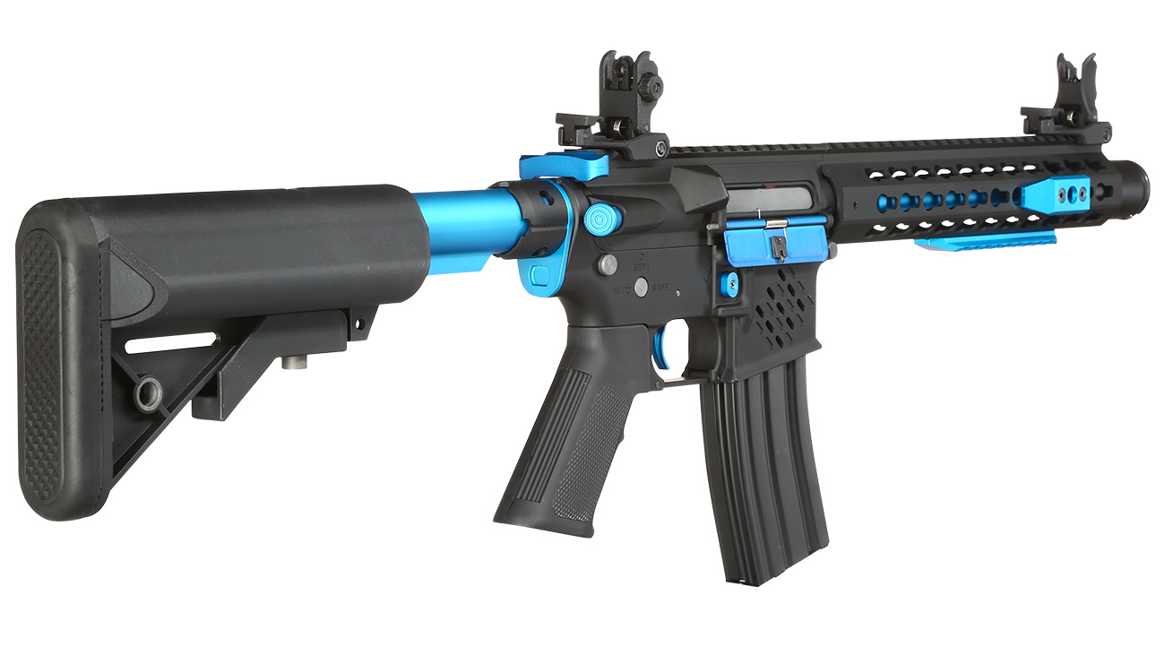 Cybergun Colt M4 Blast Blue Fox Vollmetall Komplettset S-AEG 6mm BB schwarz Bild 3