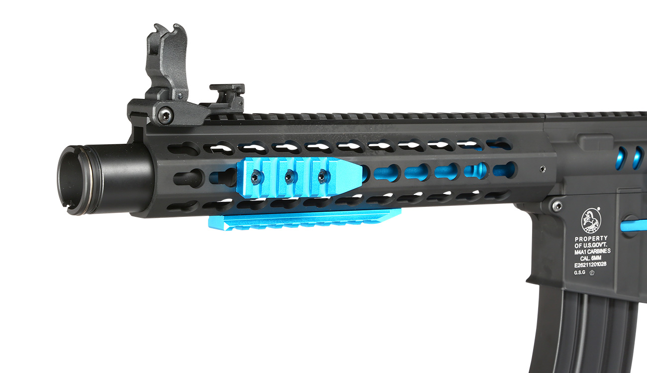 Cybergun Colt M4 Blast Blue Fox Vollmetall Komplettset S-AEG 6mm BB schwarz Bild 6