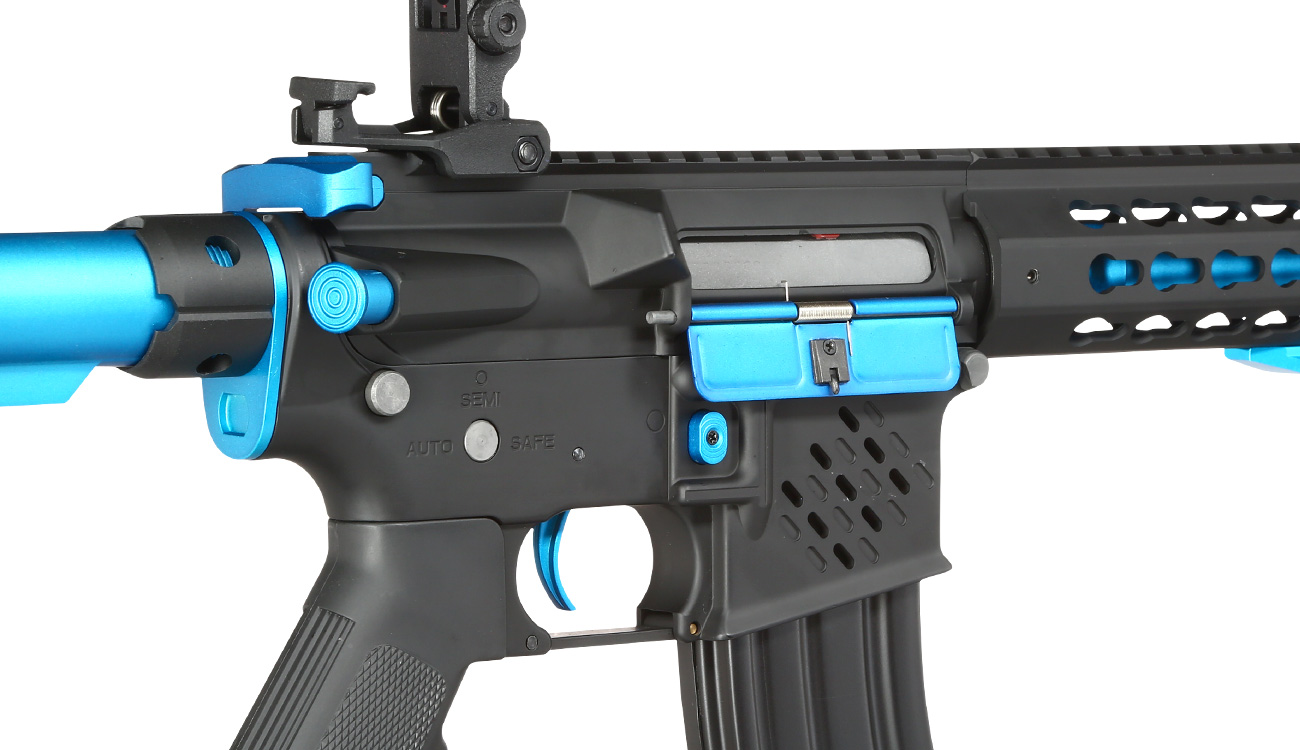 Cybergun Colt M4 Blast Blue Fox Vollmetall Komplettset S-AEG 6mm BB schwarz Bild 8