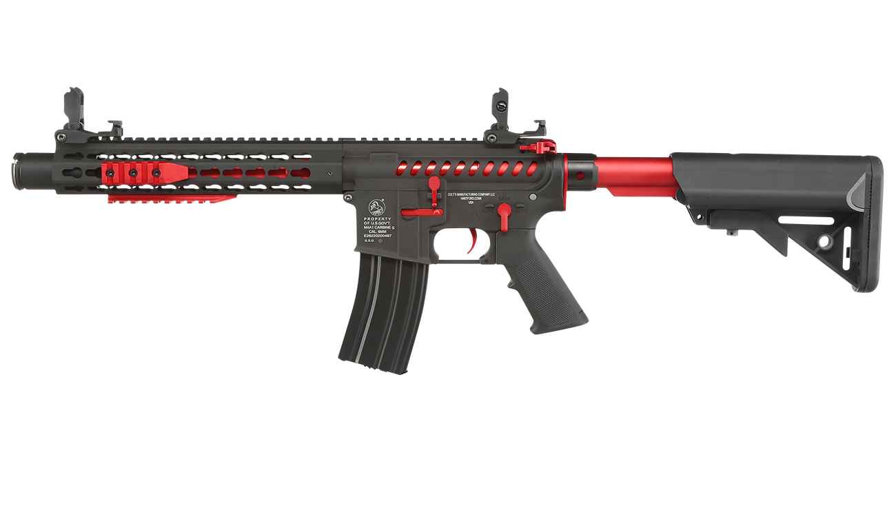 Cybergun Colt M4 Blast Red Fox Vollmetall Komplettset S-AEG 6mm BB schwarz Bild 1