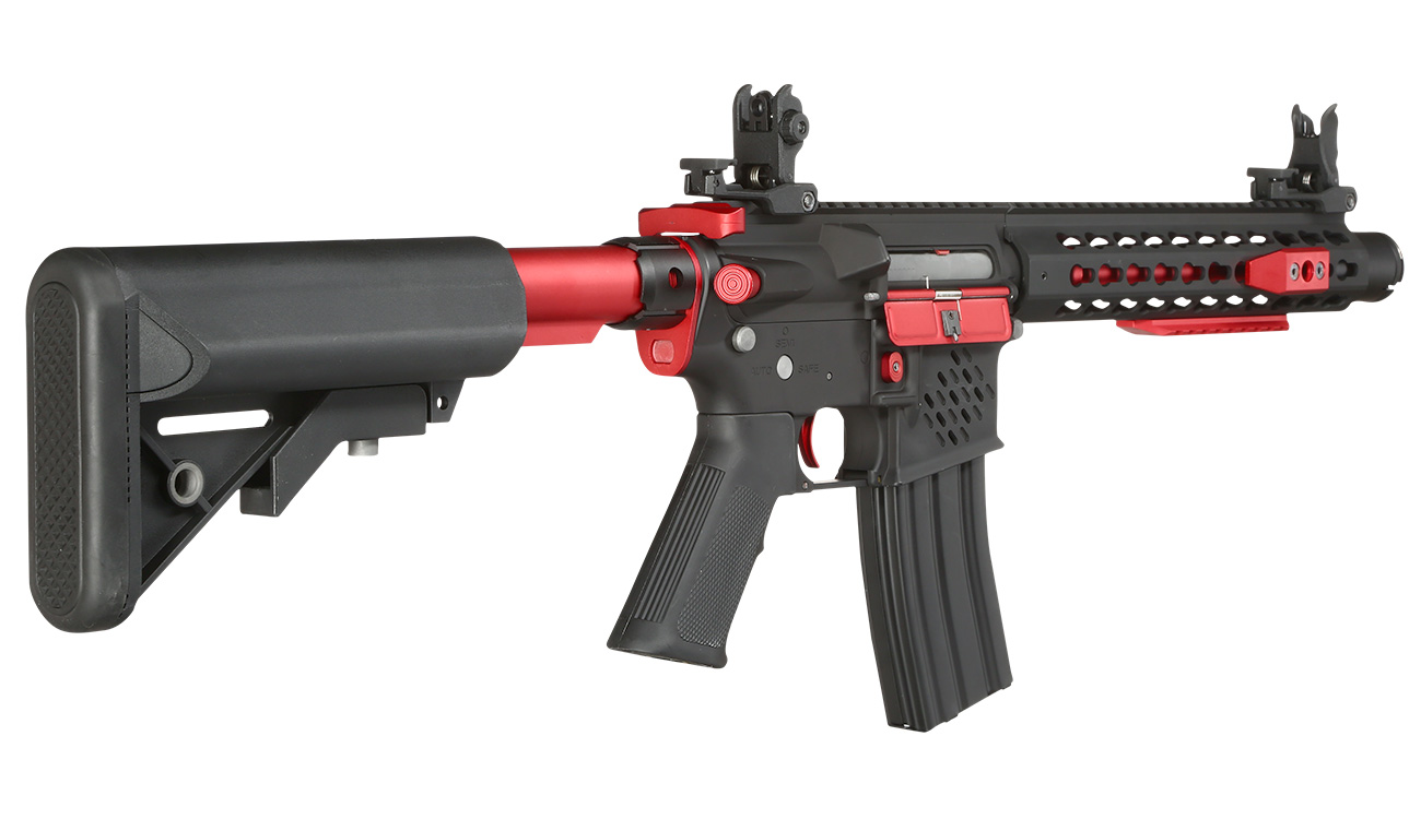 Cybergun Colt M4 Blast Red Fox Vollmetall Komplettset S-AEG 6mm BB schwarz Bild 3