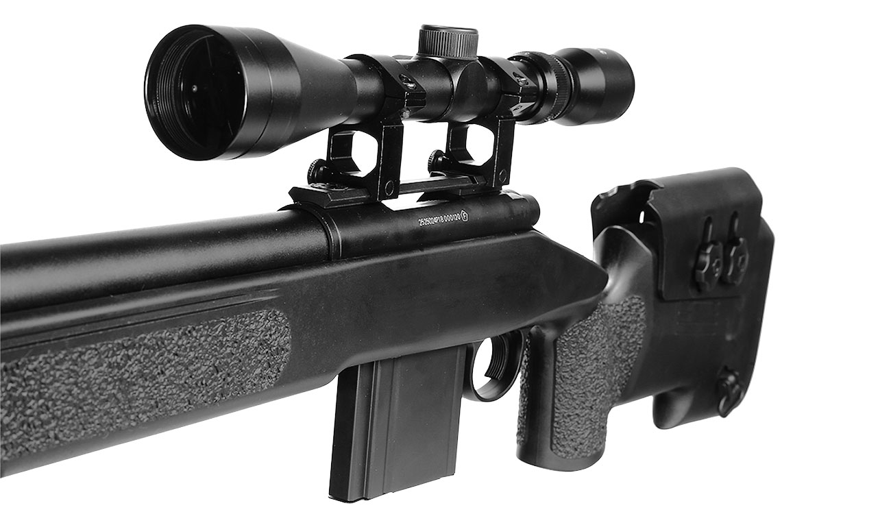Well MB4416D USMC M40A5 Snipergewehr inkl. Zweibein / Zielfernrohr Springer 6mm BB schwarz Bild 6