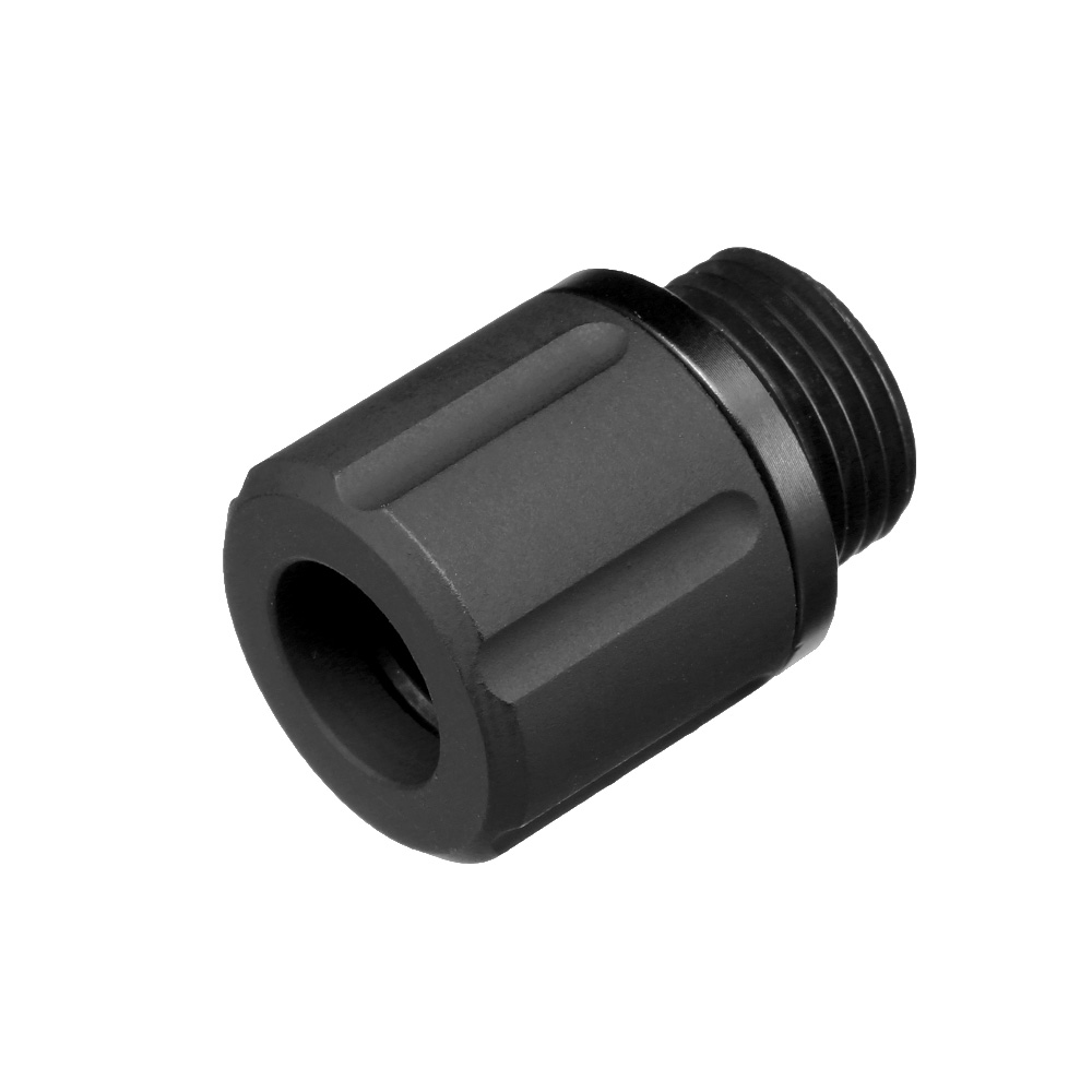 APS Aluminium Schalldmpferadapter f. Pistolen 11mm- auf 14mm- schwarz