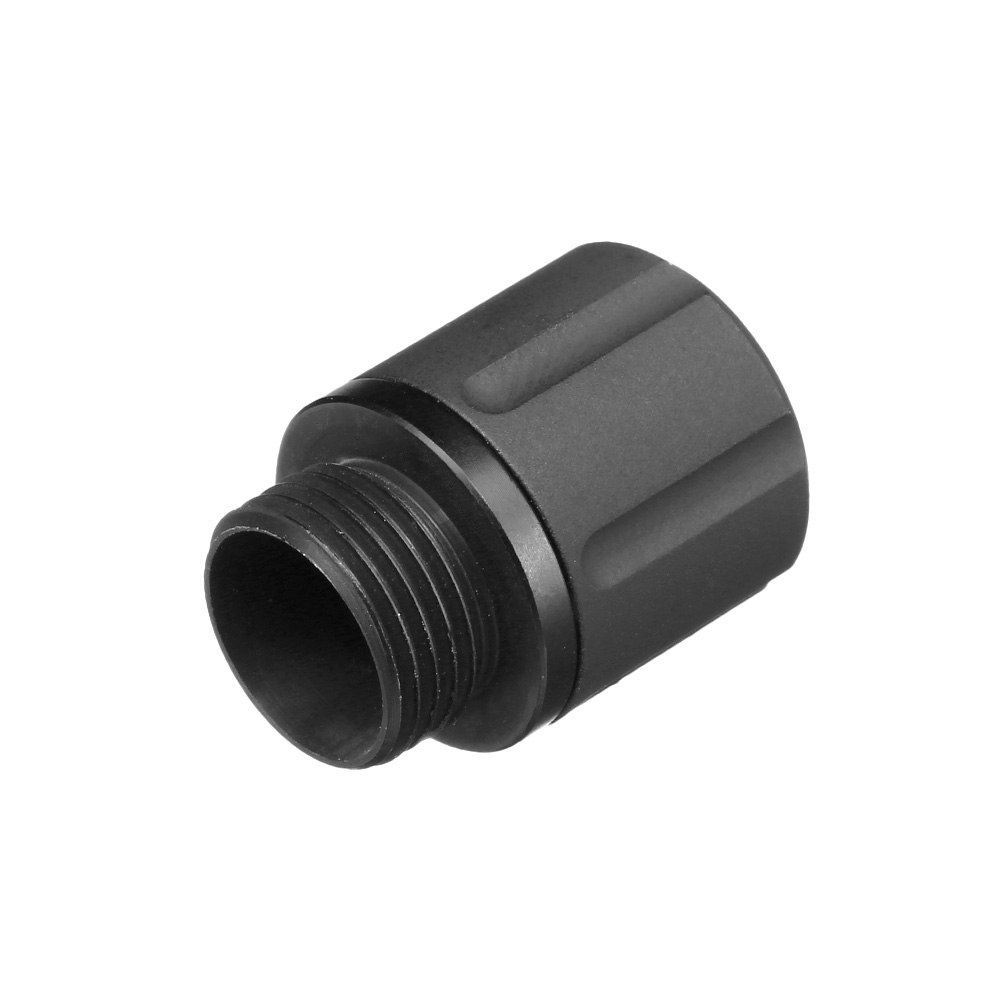 APS Aluminium Schalldmpferadapter f. Pistolen 11mm- auf 14mm- schwarz Bild 1