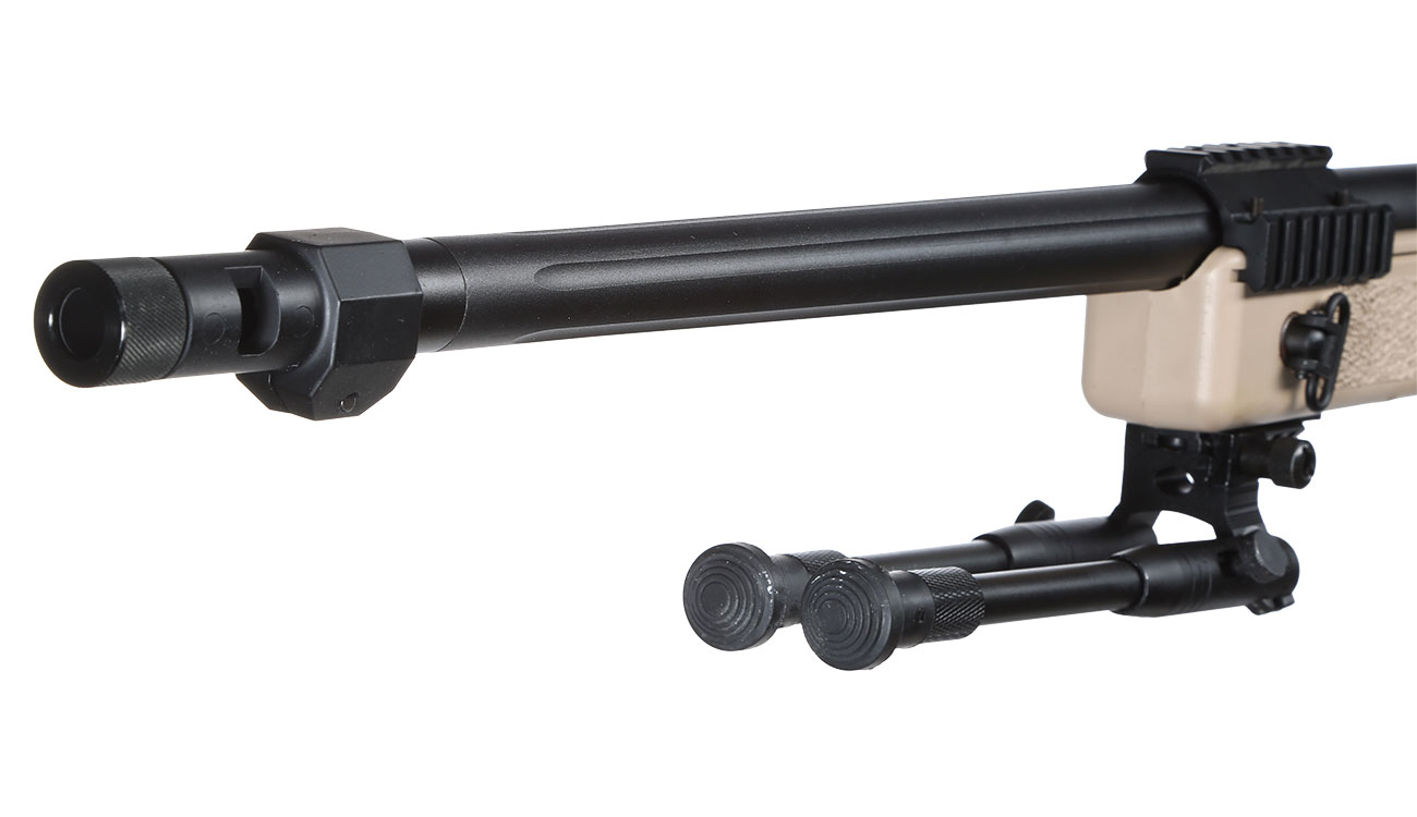 Well MB4416D USMC M40A5 Snipergewehr inkl. Zweibein / Zielfernrohr Springer 6mm BB tan Bild 5