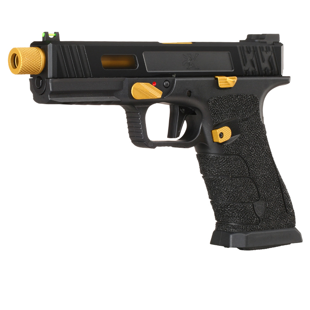 APS BumbleBee XX D-Mod mit Metallschlitten GBB 6mm BB schwarz / gold - Standard Edition