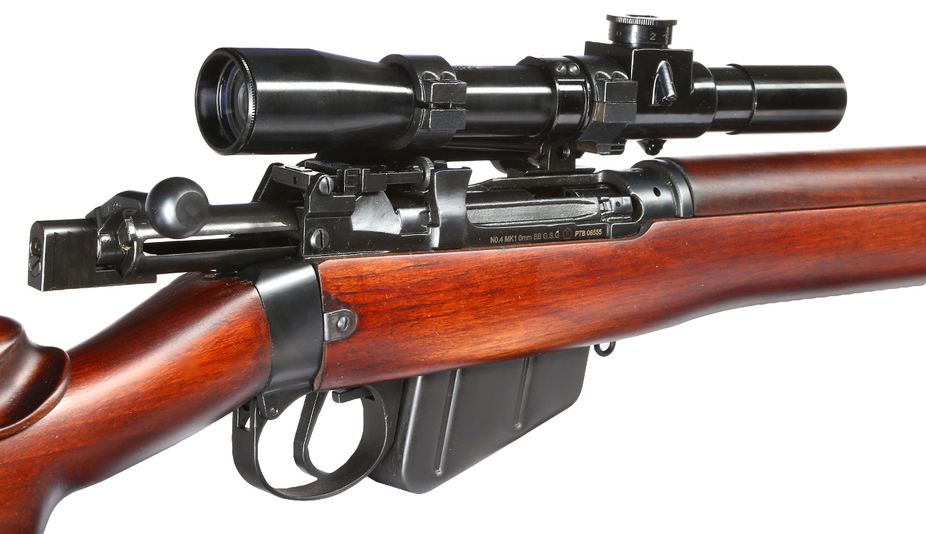 Ares Lee-Enf. SMLE No.4 MK1 Stahl Bolt-Action Gewehr mit ZF No.32 6mm BB Echtholz + Waffenkiste Bild 9