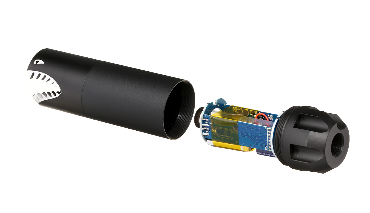 Nuprol Shark Rainbow Aluminium Tracer / Flasher inkl. integriertem Akku 14mm- schwarz Bild 8