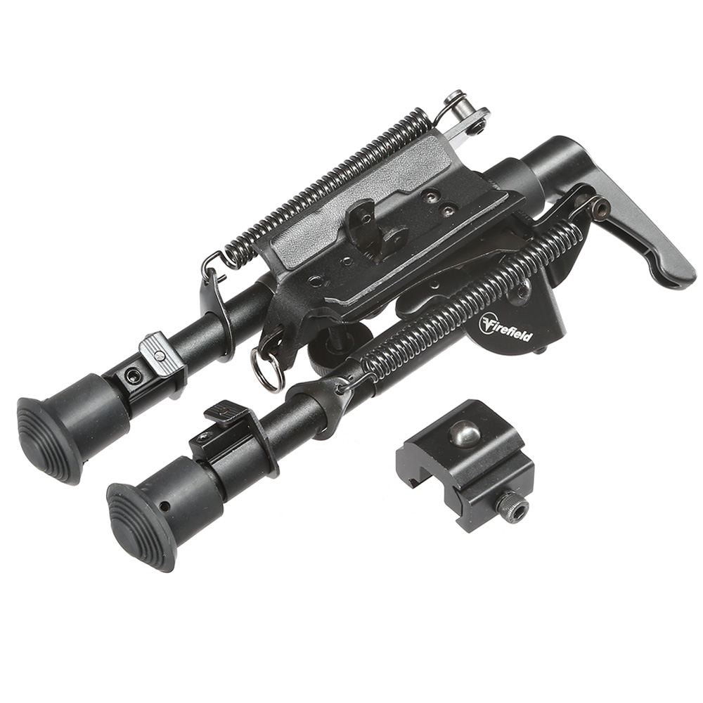 Firefield Stronghold Metall Zweibein 140 - 215 mm mit Gummife und 20 - 22mm- / Sniper-Halterung schwarz