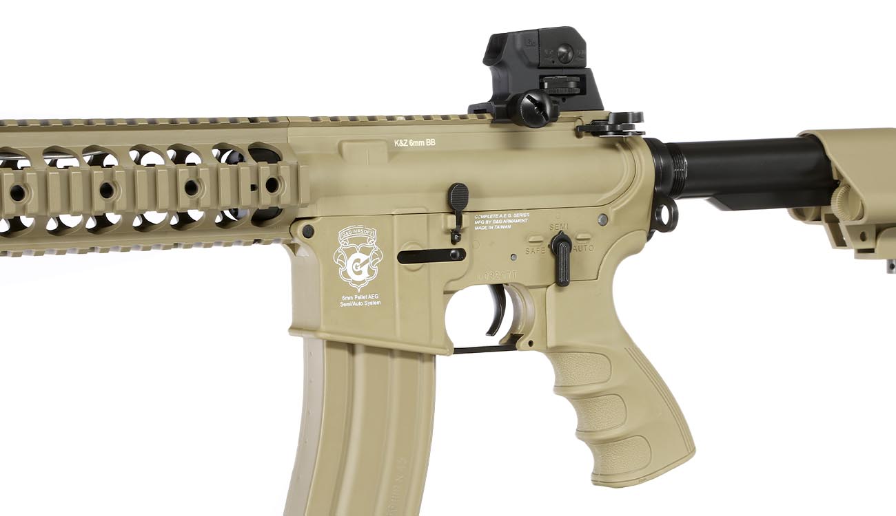 G&G GR15 RIS Raider XL BlowBack AEG 6mm BB Desert Tan Bild 7