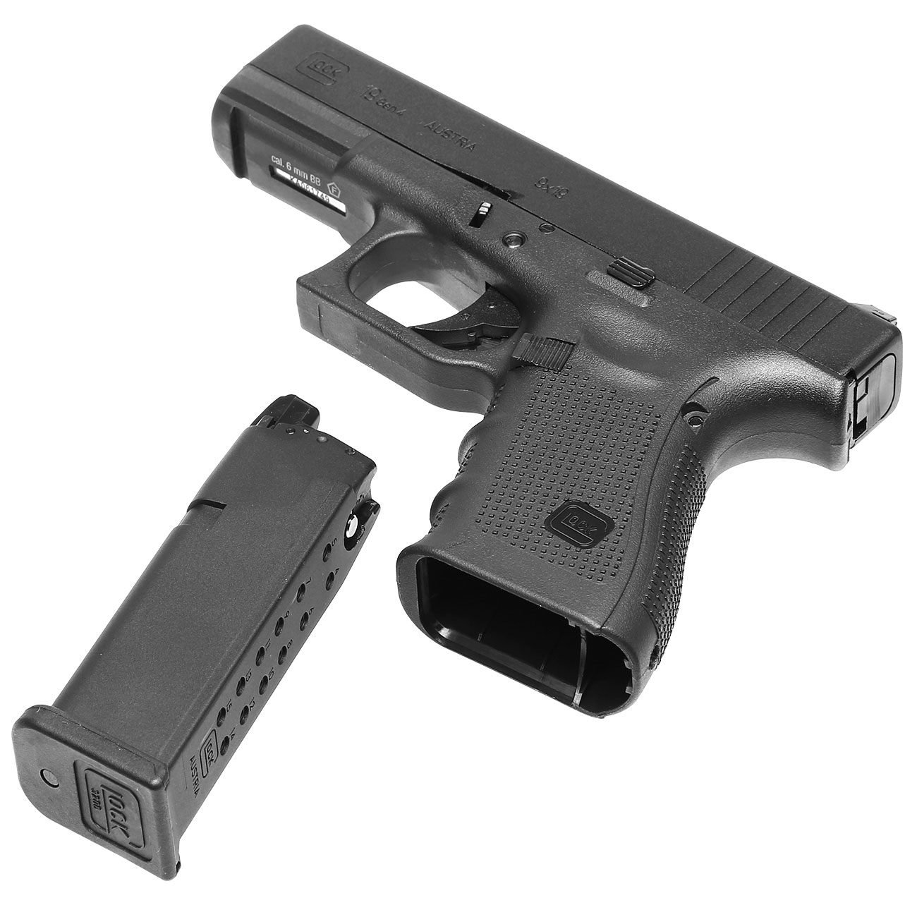 Glock 19 Gen. 4 Airsoft mit Metallschlitten GBB 6mm BB schwarz Bild 5
