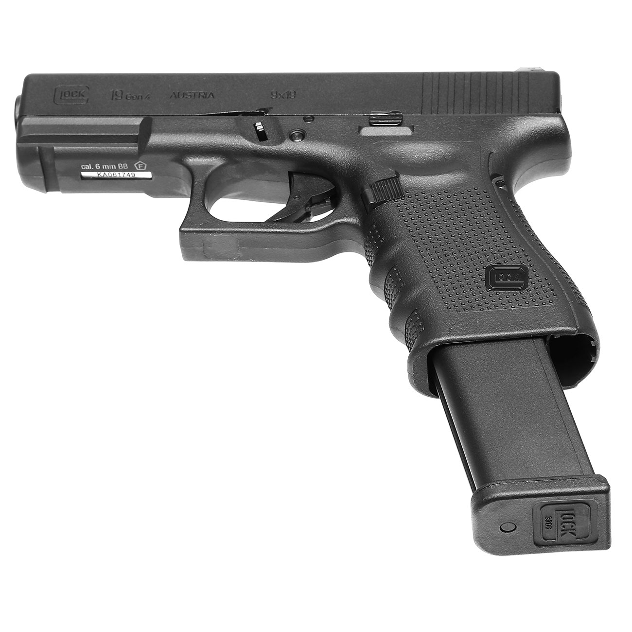 Glock 19 Gen. 4 Airsoft mit Metallschlitten GBB 6mm BB schwarz Bild 6