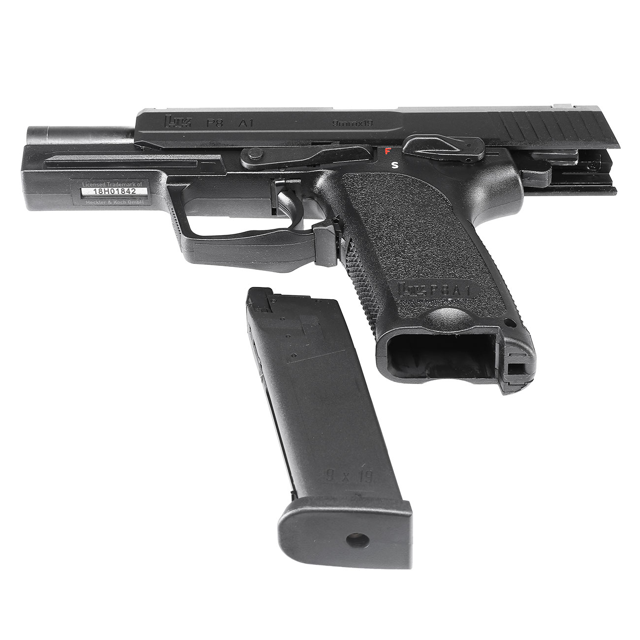 Heckler & Koch P8 A1 Airsoft mit Metallschlitten GBB 6mm BB schwarz Bild 5