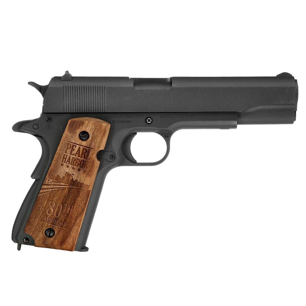 Cybergun Colt M1911A1 Vollmetall CO2 BlowBack 6mm BB matt-grau - 80th Pearl Harbor Collectors Edition Bild 3