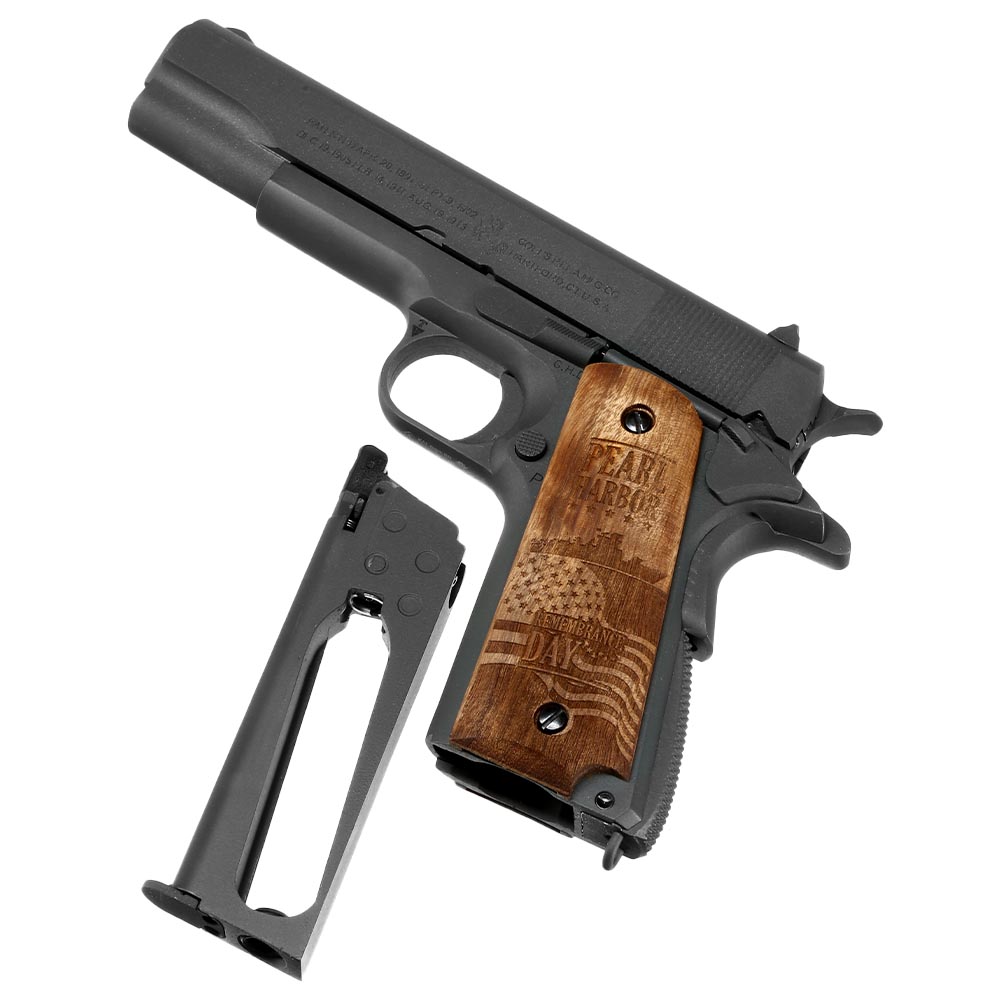 Cybergun Colt M1911A1 Vollmetall CO2 BlowBack 6mm BB matt-grau - 80th Pearl Harbor Collectors Edition Bild 6