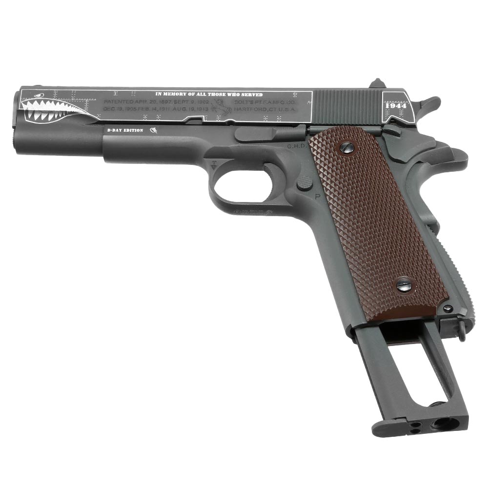 Cybergun Colt M1911A1 Vollmetall CO2 BlowBack 6mm BB matt-grau - 75th D-Day Collectors Edition Bild 5
