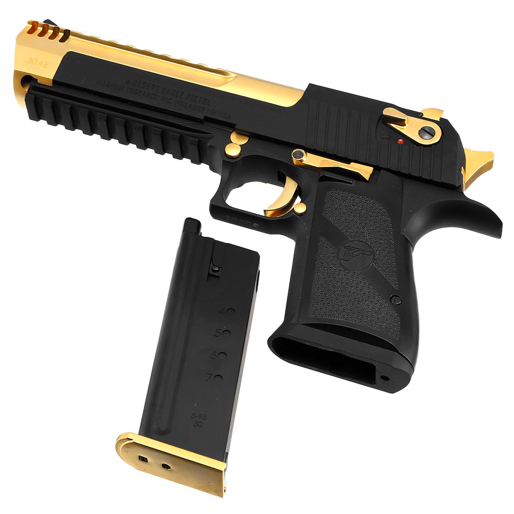 Wei-ETech Desert Eagle L6 .50AE Vollmetall GBB 6mm BB Electroplated Gold - schwarz Special Edition Bild 6