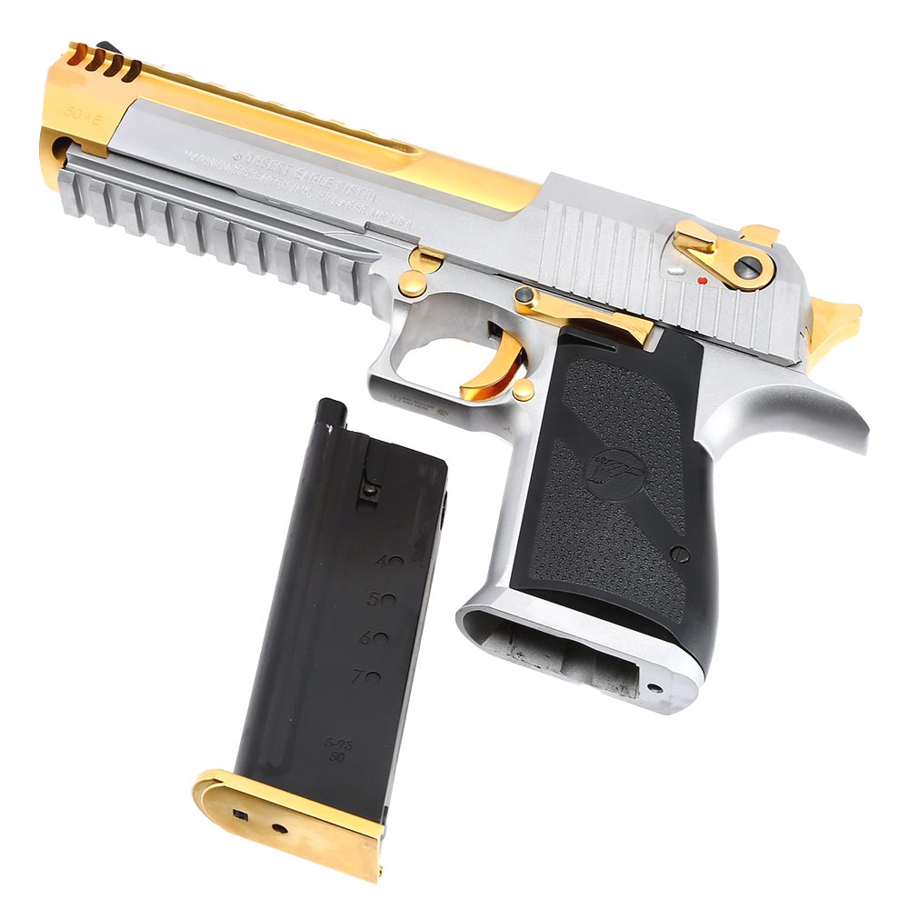 Wei-ETech Desert Eagle L6 .50AE Vollmetall GBB 6mm BB Electroplated Gold - silber Special Edition Bild 6