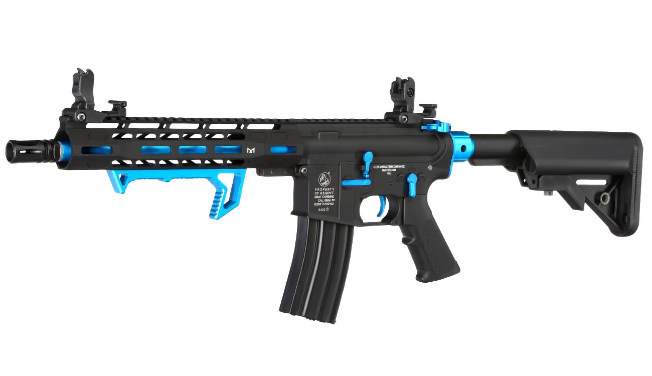 Cybergun Colt M4 Hornet Blue Fox Vollmetall Komplettset S-AEG 6mm BB schwarz