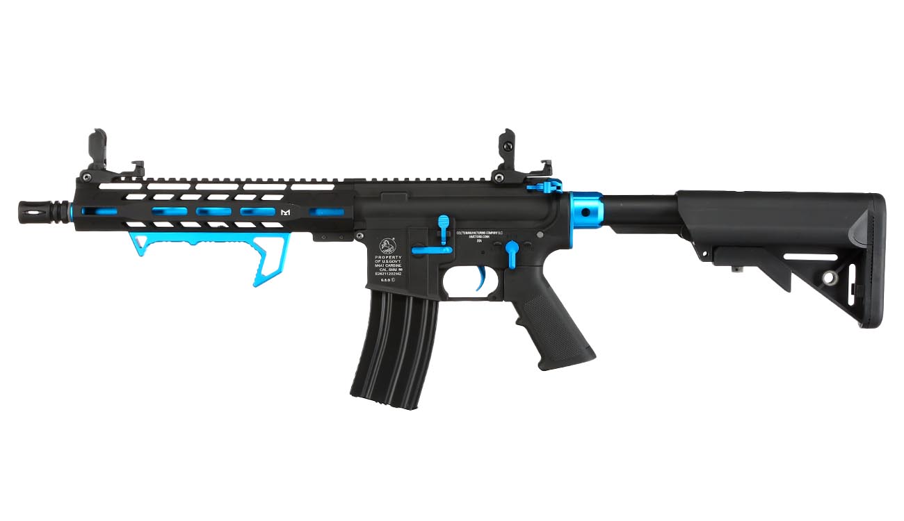 Cybergun Colt M4 Hornet Blue Fox Vollmetall Komplettset S-AEG 6mm BB schwarz Bild 1