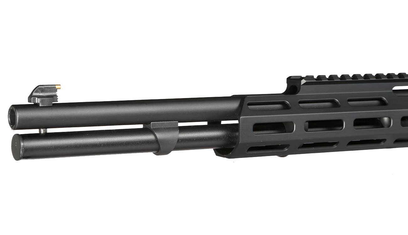 Versandrckufer Double Bell M1894 Tactical Western Rifle mit Hlsenauswurf Vollmetall CO2 6mm BB schwarz - Holzoptik Bild 6