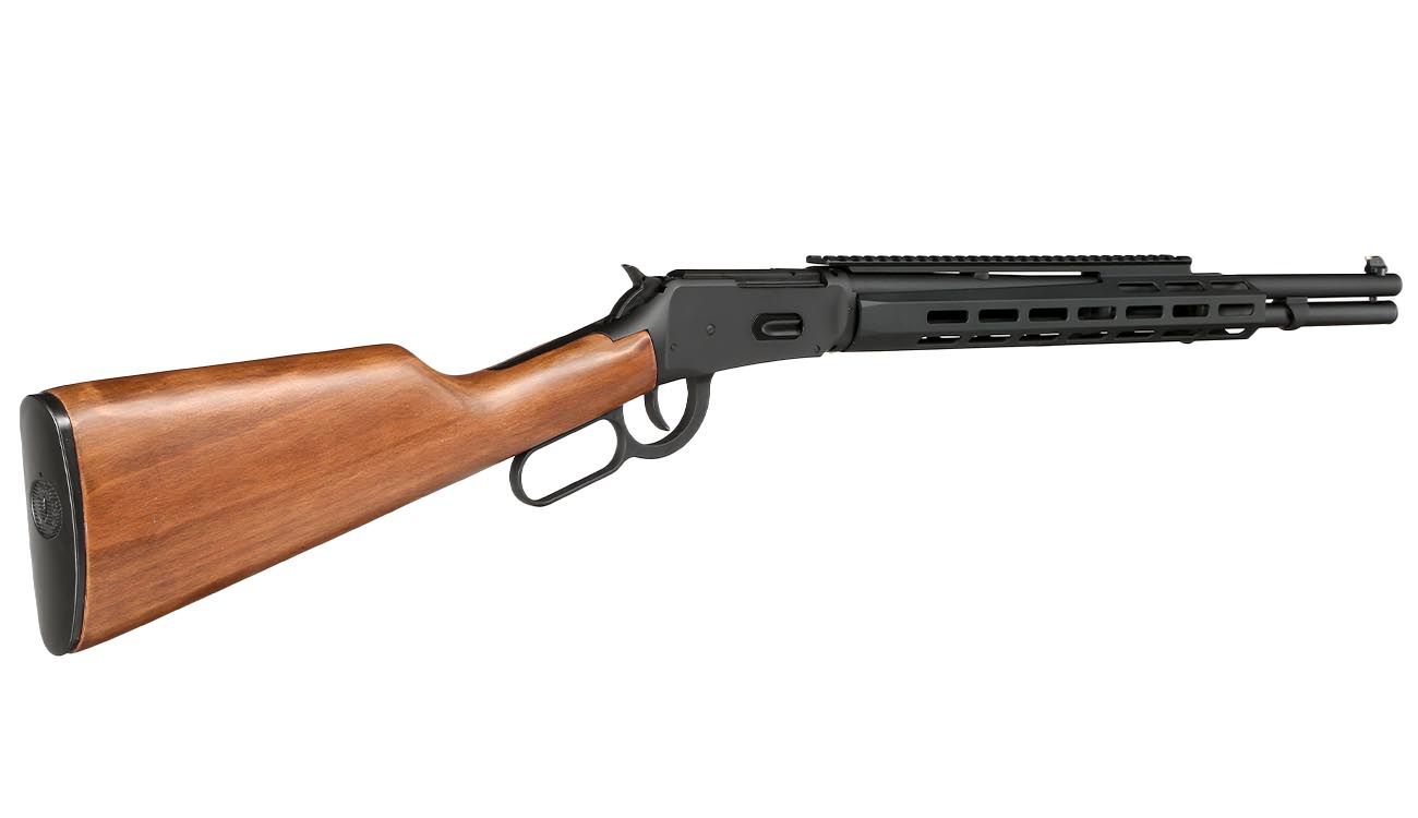 Double Bell M1894 Tactical Western Rifle mit Hlsenauswurf Vollmetall CO2 6mm BB schwarz - Echtholz-Version Bild 3