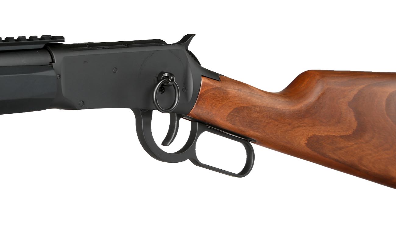 Double Bell M1894 Tactical Western Rifle mit Hlsenauswurf Vollmetall CO2 6mm BB schwarz - Echtholz-Version Bild 7