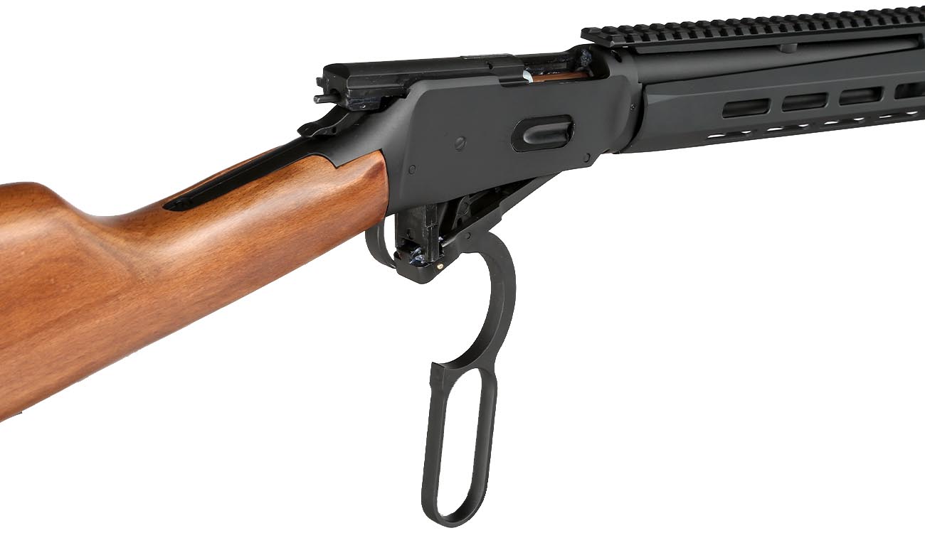 Double Bell M1894 Tactical Western Rifle mit Hlsenauswurf Vollmetall CO2 6mm BB schwarz - Echtholz-Version Bild 9