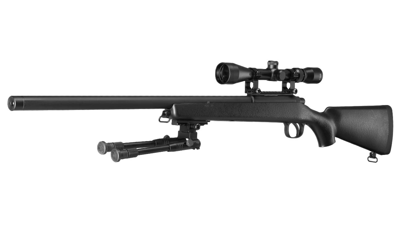 Double Bell VSR-10 Bolt Action Snipergewehr inkl. Zweibein / Zielfernrohr Springer 6mm BB schwarz