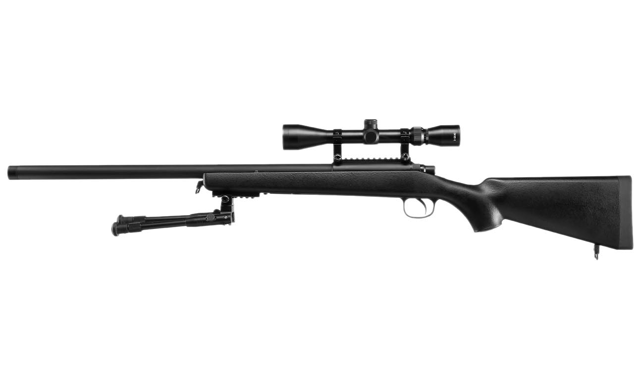 Double Bell VSR-10 Bolt Action Snipergewehr inkl. Zweibein / Zielfernrohr Springer 6mm BB schwarz Bild 1