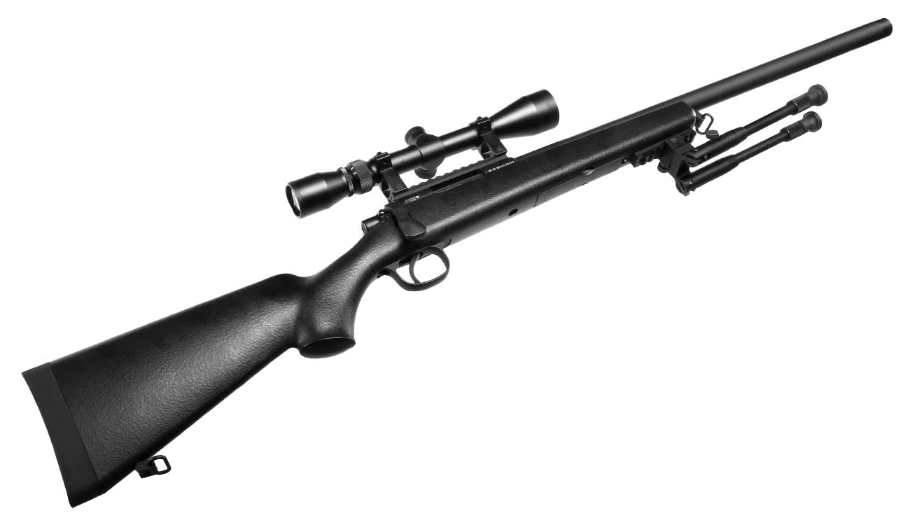 Double Bell VSR-10 Bolt Action Snipergewehr inkl. Zweibein / Zielfernrohr Springer 6mm BB schwarz Bild 4