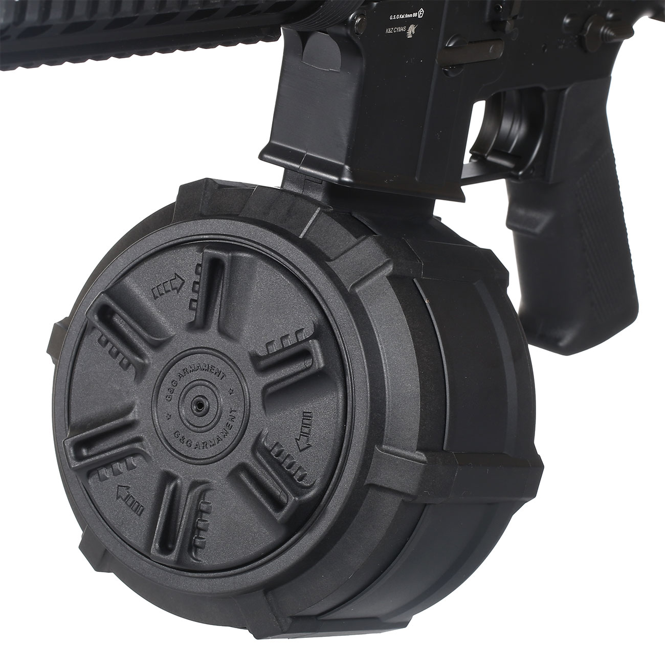 G&G M4 / M16 Auto-Winding Trommelmagazin Hi-Cap 2300 Schuss inkl. LiPo-Akku schwarz Bild 3
