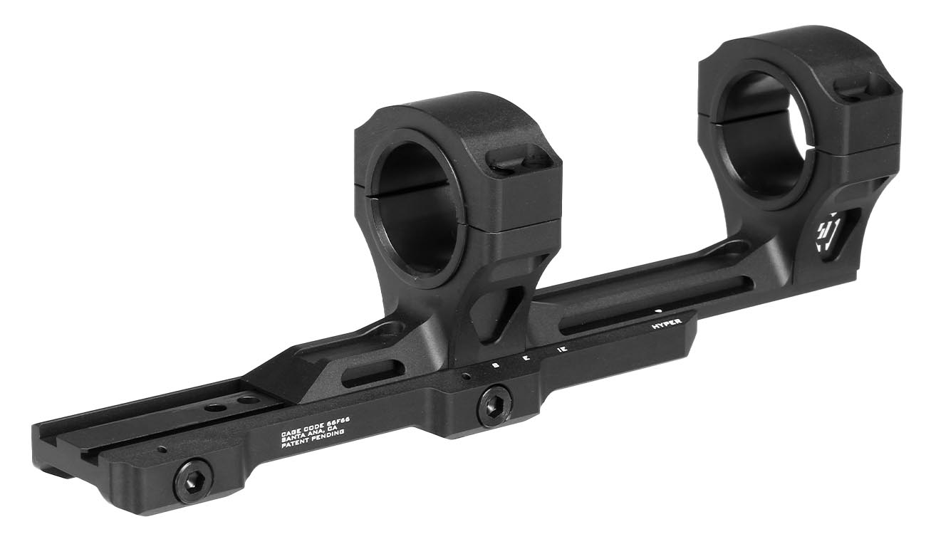 Strike Industries CNC 7250 Aluminium ASM Adjustable Scope Mount zweiteilig f. 20 - 22mm Schienen schwarz