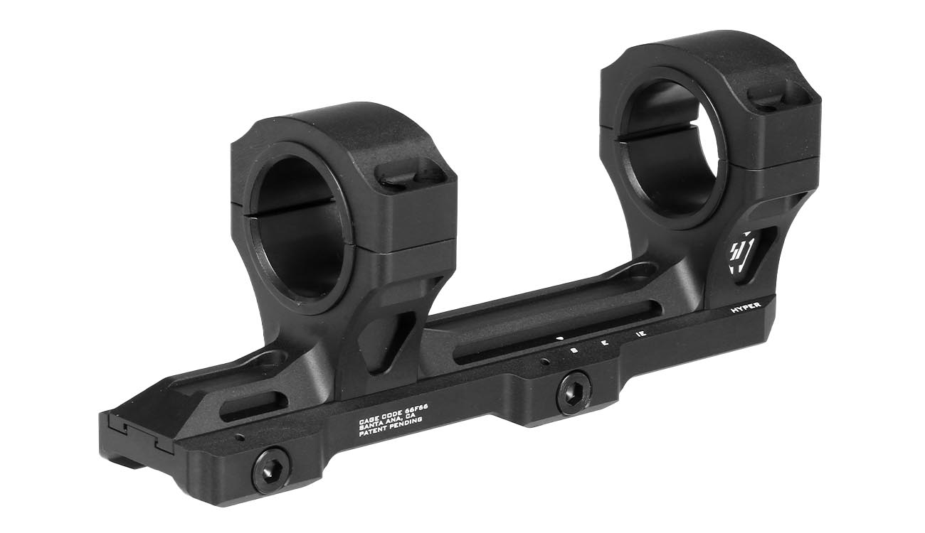 Strike Industries CNC 7250 Aluminium ASM Adjustable Scope Mount zweiteilig f. 20 - 22mm Schienen schwarz Bild 1