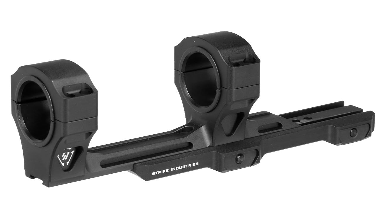 Strike Industries CNC 7250 Aluminium ASM Adjustable Scope Mount zweiteilig f. 20 - 22mm Schienen schwarz Bild 2