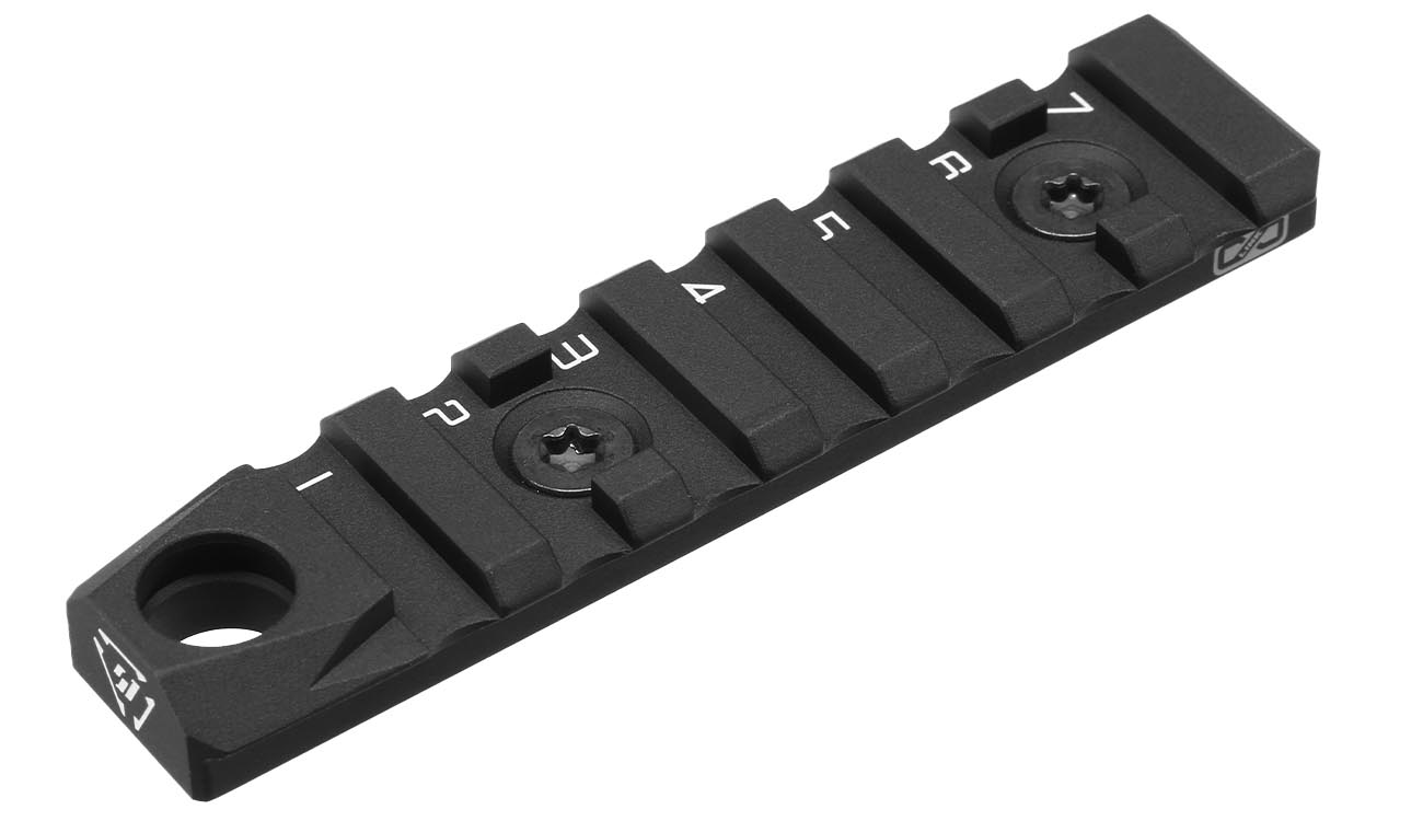 Strike Industries KeyMod / M-Lok Link 21mm Aluminium Schiene 7 Slots / 89 mm mit QD-ffnung schwarz