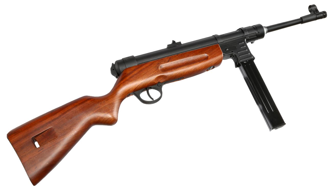 SRC MP41 Maschinenpistole Vollmetall CO2 BlowBack 6mm BB schwarz - Echtholz-Version Bild 4