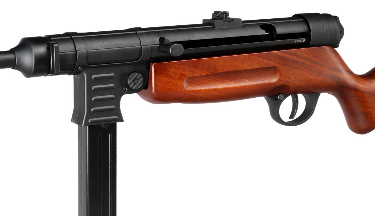 SRC MP41 Maschinenpistole Vollmetall CO2 BlowBack 6mm BB schwarz - Echtholz-Version Bild 6