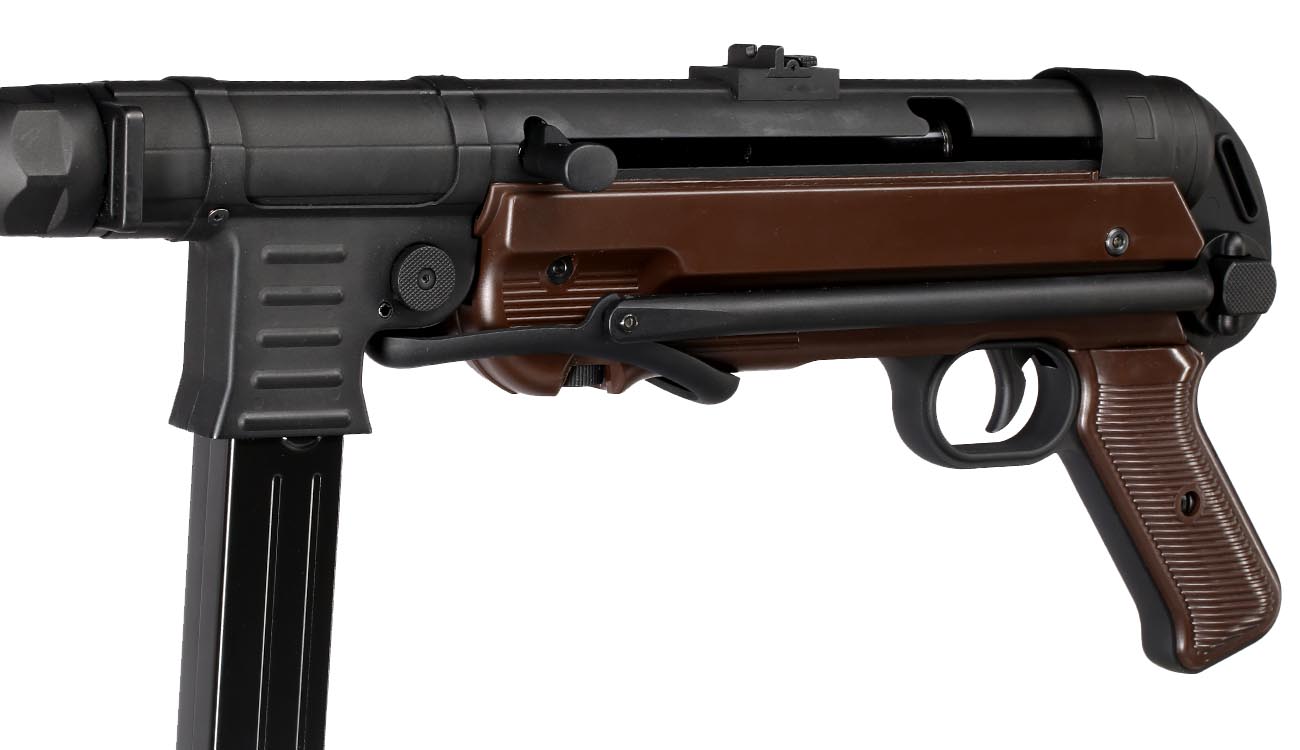 SRC MP40 Airsoft Vollmetall CO2 BlowBack 6mm BB schwarz / braun - World War 2 Deluxe Edition Bild 7