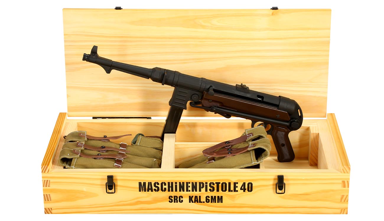 SRC MP40 Airsoft Vollmetall CO2 BlowBack 6mm BB schwarz / braun - World War 2 Deluxe Edition Bild 9
