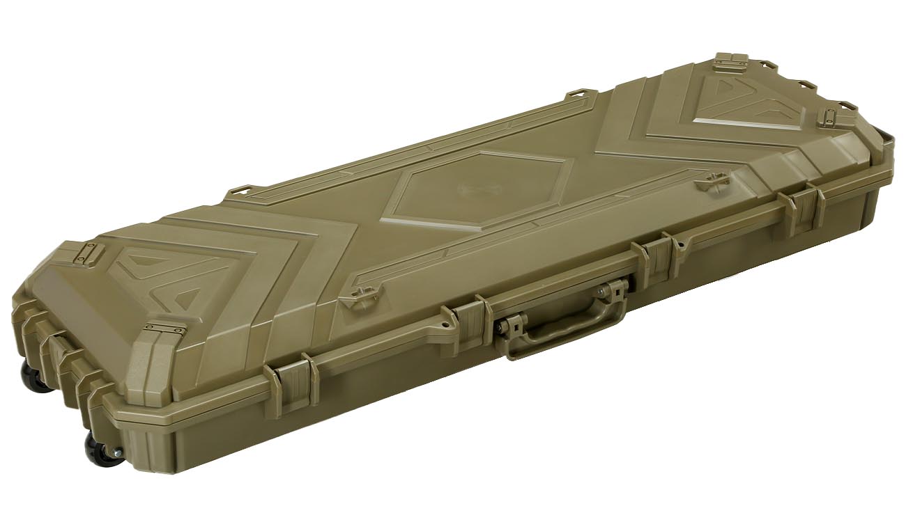 SRC Sniper Hard Case Waffenkoffer / Trolley 115 x 40 x 16 cm Waben-Schaumstoff Desert Tan
