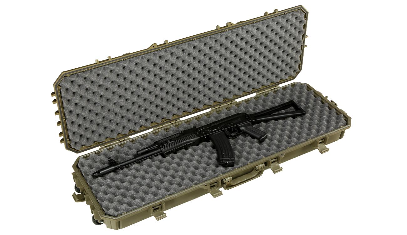 SRC Sniper Hard Case Waffenkoffer / Trolley 115 x 40 x 16 cm Waben-Schaumstoff Desert Tan Bild 4