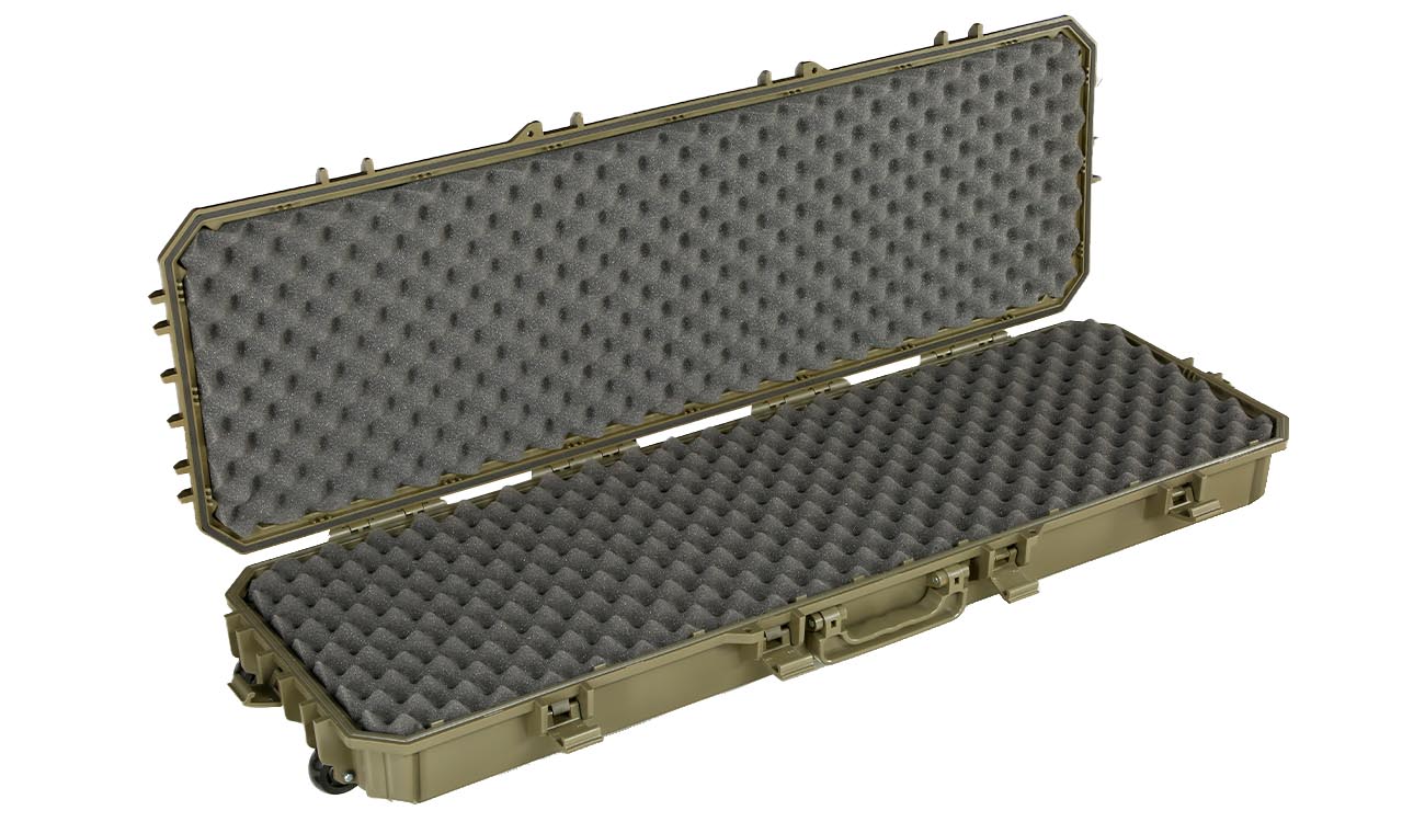 Versandrcklufer SRC Sniper Hard Case Waffenkoffer / Trolley 115 x 40 x 16 cm Waben-Schaumstoff Desert Tan Bild 5