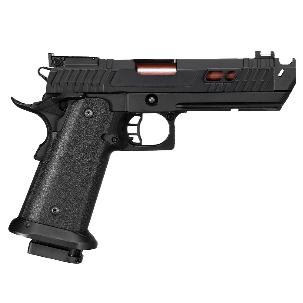 Double Bell Hi-Capa 4.3 Black Viper Airsoftpistole Vollmetall GBB 6mm BB schwarz / kupfer inkl. Pistolenkoffer Bild 3