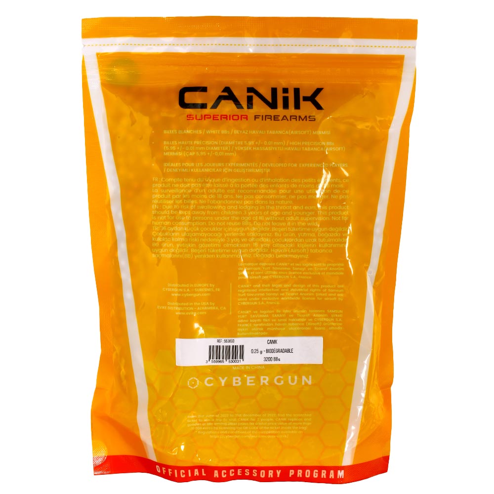 Cybergun Canik BIO High Precision BBs 0,25g 3.200er Beutel wei Bild 1