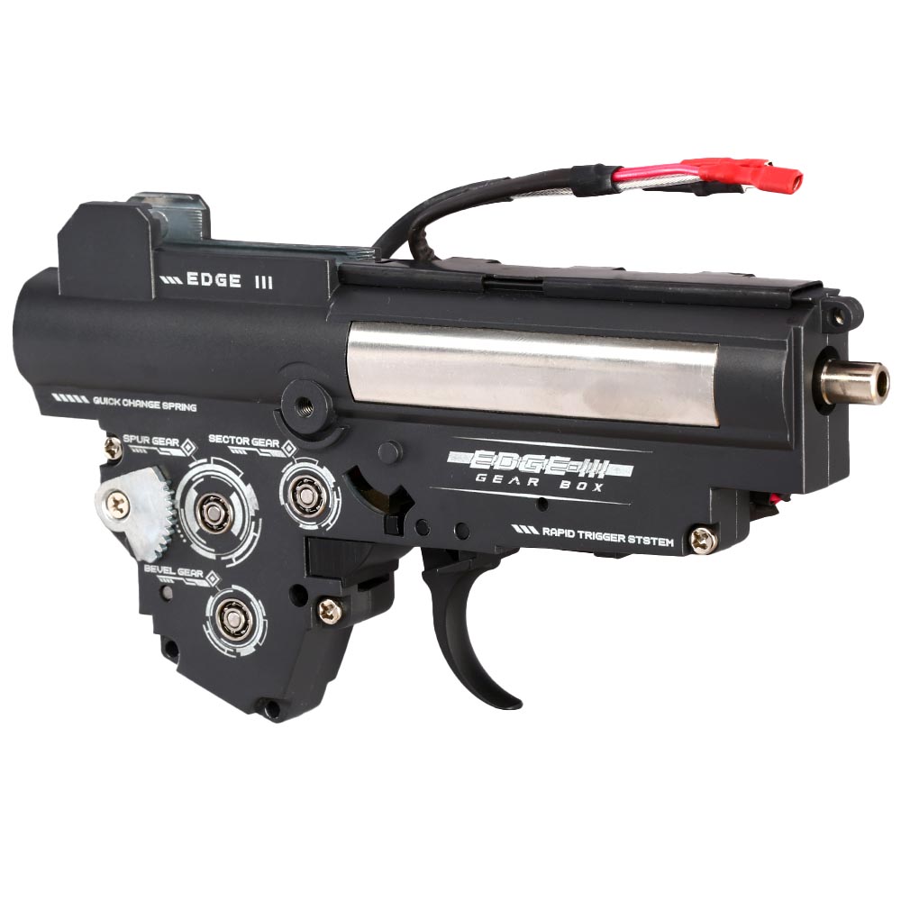 APS V3 8mm Edge III Complete Gearbox mit Micro MosFet M120 - Kabel hinten - grau Bild 5