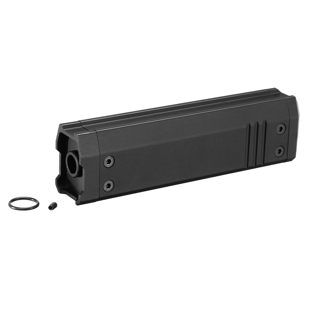 Action Army Silencer Aluminium Barrel Extension 130mm 14mm- f. AAP-01 / AAP-01C schwarz