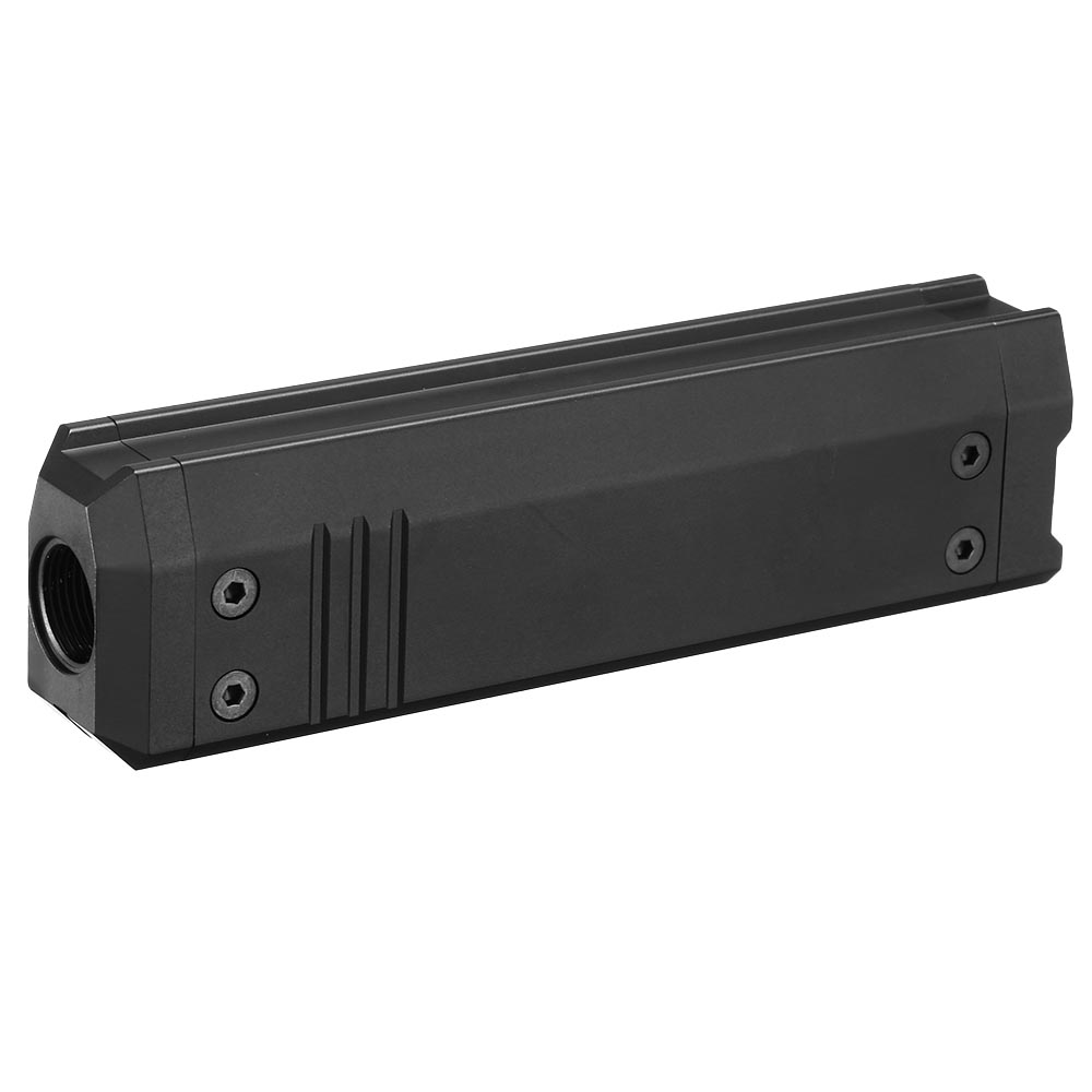 Action Army Silencer Aluminium Barrel Extension 130mm 14mm- f. AAP-01 / AAP-01C schwarz Bild 2