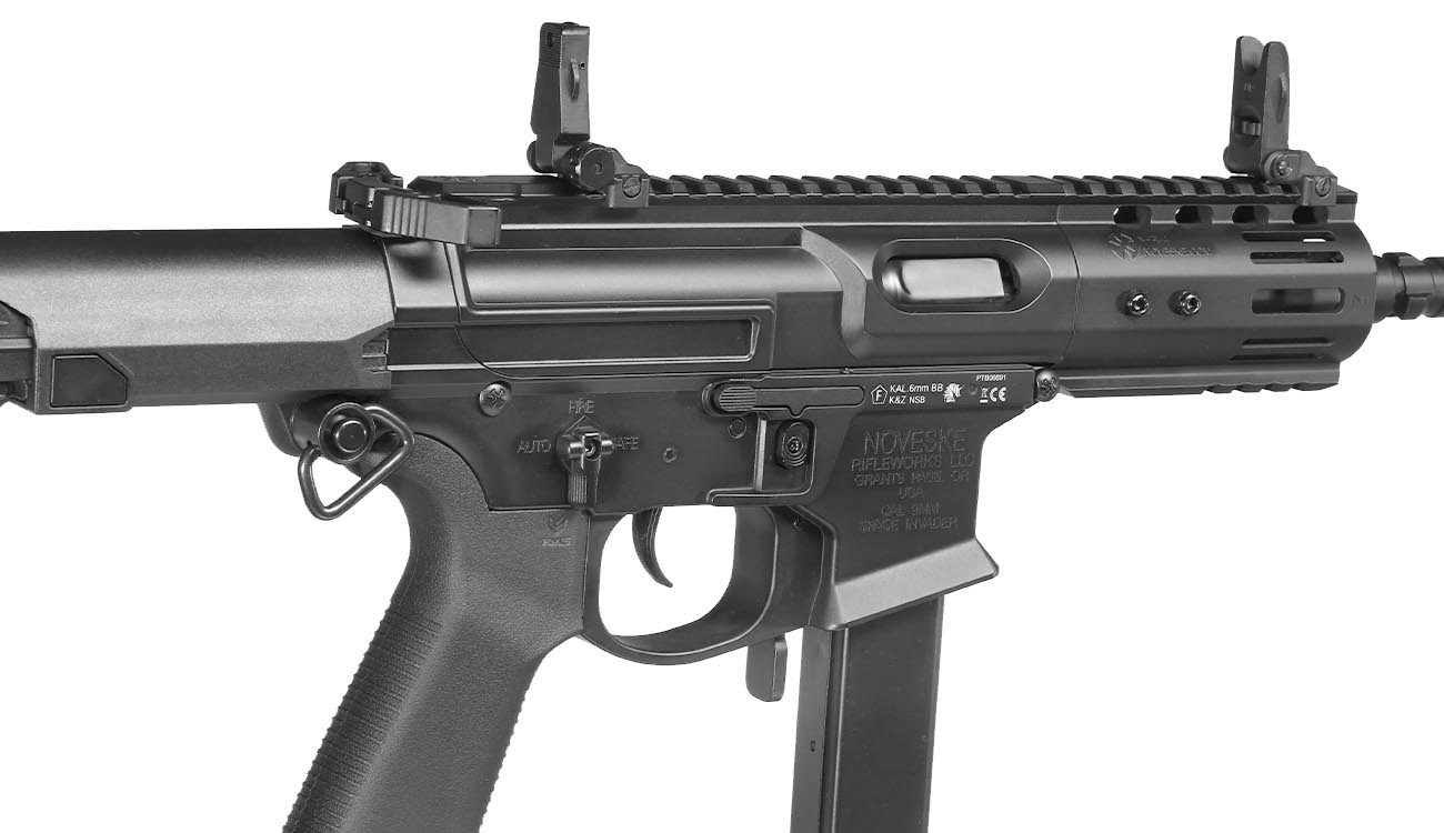 APS / EMG Noveske Space Baby 9mm Gen. 4 Edge II MosFet Vollmetall S-AEG 6mm BB schwarz Bild 8