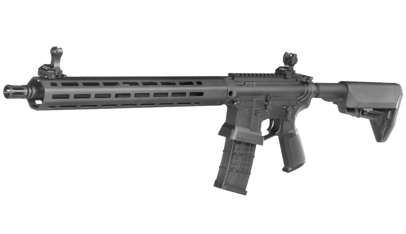 King Arms / EMG Lancer Systems L15 Defense 15 Zoll Vollmetall S-AEG 6mm BB schwarz - Aluminium Version